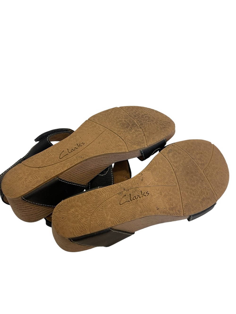 Clarks Bendables Black Leather Cutout Slingback Sandals Women’s Shoes - Picture 6 of 6